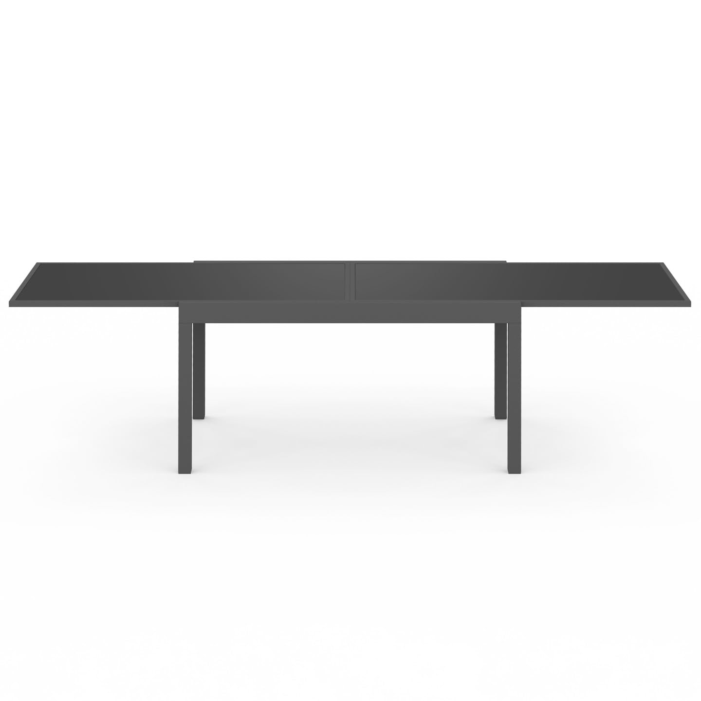 IDMarket - Mesa de jardín rectangular extensible Madrid 135-270 cm 8-12 personas gris antracita