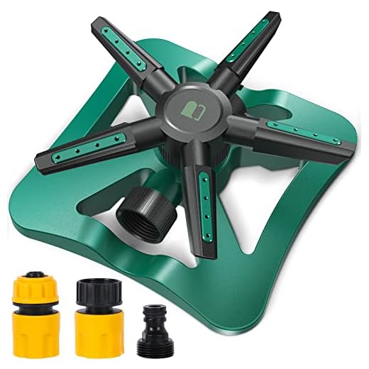Sprinklers for Yard, Lawn Sprinklers, 5-in-1 Lawn Sprinkler with 360-Degree Rotation, Large Coverage Area, 5 Arms, Household Automatic Irrigation System for Plants
