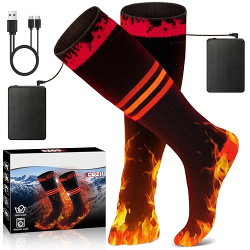 COZII Beheizbare Socken, Beheizte Socken Damen Herren, 5V 5000 mAh Großer Akku...