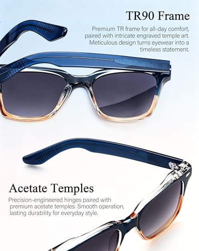 Image of Joopin Square Sunglasses Polarized UV Protection, Trendy Acetate Sun Glasses for Men Women Driving Beach
