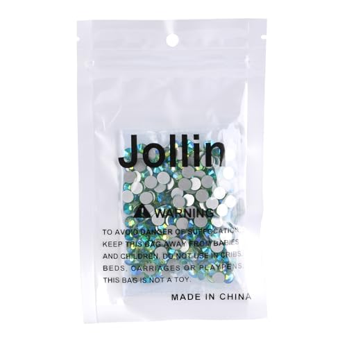 Image of Jollin 288pcs Flatback Rhinestones Glue Fix Crystal Glass Diamantes Gems for Crafting Nail Art Crafts Decorations Clothes Shoes 6.4 mm (ss30, Light-Green AB)