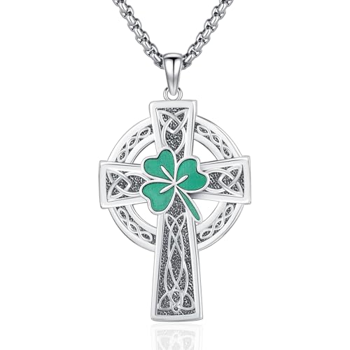 Eusense-Celtic-Cross-Necklace-for-Men-Women-Irish-Sterling-Silver-925-Celtic-Kont-Cross-Pendant-Jewelry-Womens-Mens-Big-Large-Male-Female-Cross-Necklaces