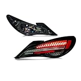 SONAR Full LED Taillight Assembly for 2014-2019 Mercedes-Benz CLA W117, Fit Factory LED Model Only, with Sequential Turn Signal Light, Black Housing Clear Lens Rear lamp Light Guide Design