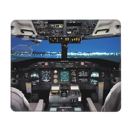 YzgWjBhd Airplane Cockpit Print Mouse Pad for Laptop & PC,