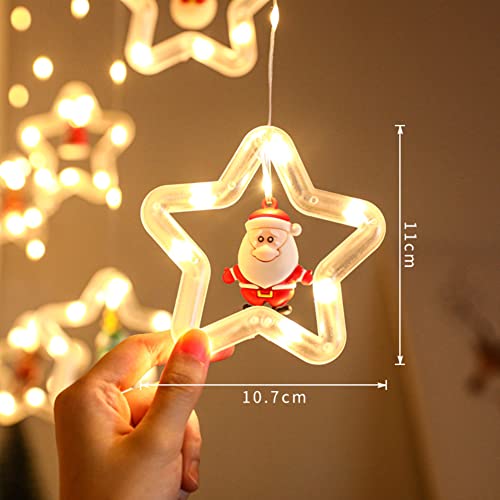 HONP Luzes de corda de estrelas, luzes de anel de decoração de Natal, cordão de luzes LED de control