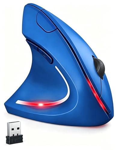 Souris verticale pour gaucher 3 DPI réglables avec capteur optique précis et sans fil