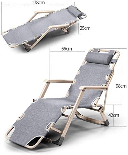 Reclining Outdoor Folding Chairs Folding Lounge Chair - Folding Bed Single Bed Lunchtime Bed Simple Folding Chair Lunch Break Chair Office Siesta Bed (Color : C) (A)