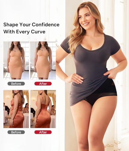 Image of Nebility Plus Size Shapewear for Women Tummy Control Butt Lifting Panties Hi- Waist Trainer Body Shaper Short Belly Underwear