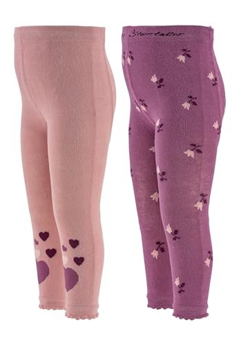 Leggings coeurs Sterntaler bébé lot de deux rose pantalon souple