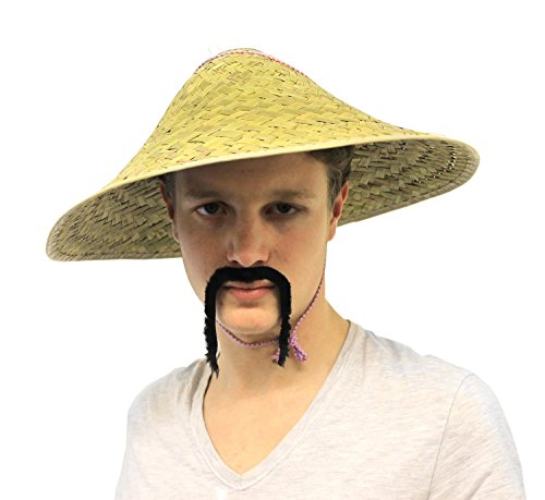 I LOVE FANCY DRESS Chapeau Chinois Adulte en Paille. Chapeau Conique Traditionnel.