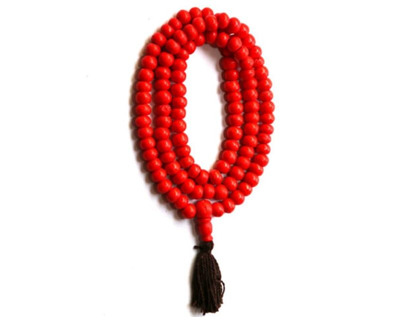 Mala 108 perles en os de yak naturel 8mm pour méditation bouddhiste