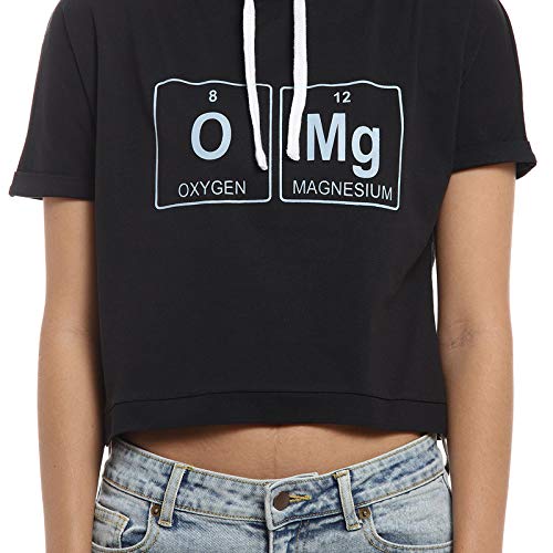 Image of PINACOLADA Women's Hooded Cropped Top for Casual Wear | Crew Neck | Short Sleeve |Poly Cotton Top Crafted with Regular Sleeve & Comfort Fit for Everyday Wear