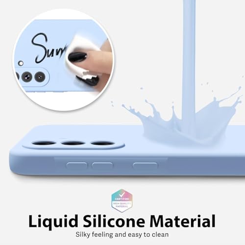 Image of DIZORO Microfiber Candy Case for Samsung A36 5G Smooth Touch Cushion Liquid Soft Silicone Gel Rubber Phone Cases Non-Slip Full Body Protective Shockproof Back Cover (Carolina), Blue