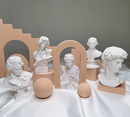 PIGPIGFLY Beethoven Büste Statue,Klassische Musik Komponist,Deko Wohnzimmer,Home Store Dekoration, Modern Abstract Kunst Skulpturen Deko, Bürodekorationen,Polyresin, Geschenk