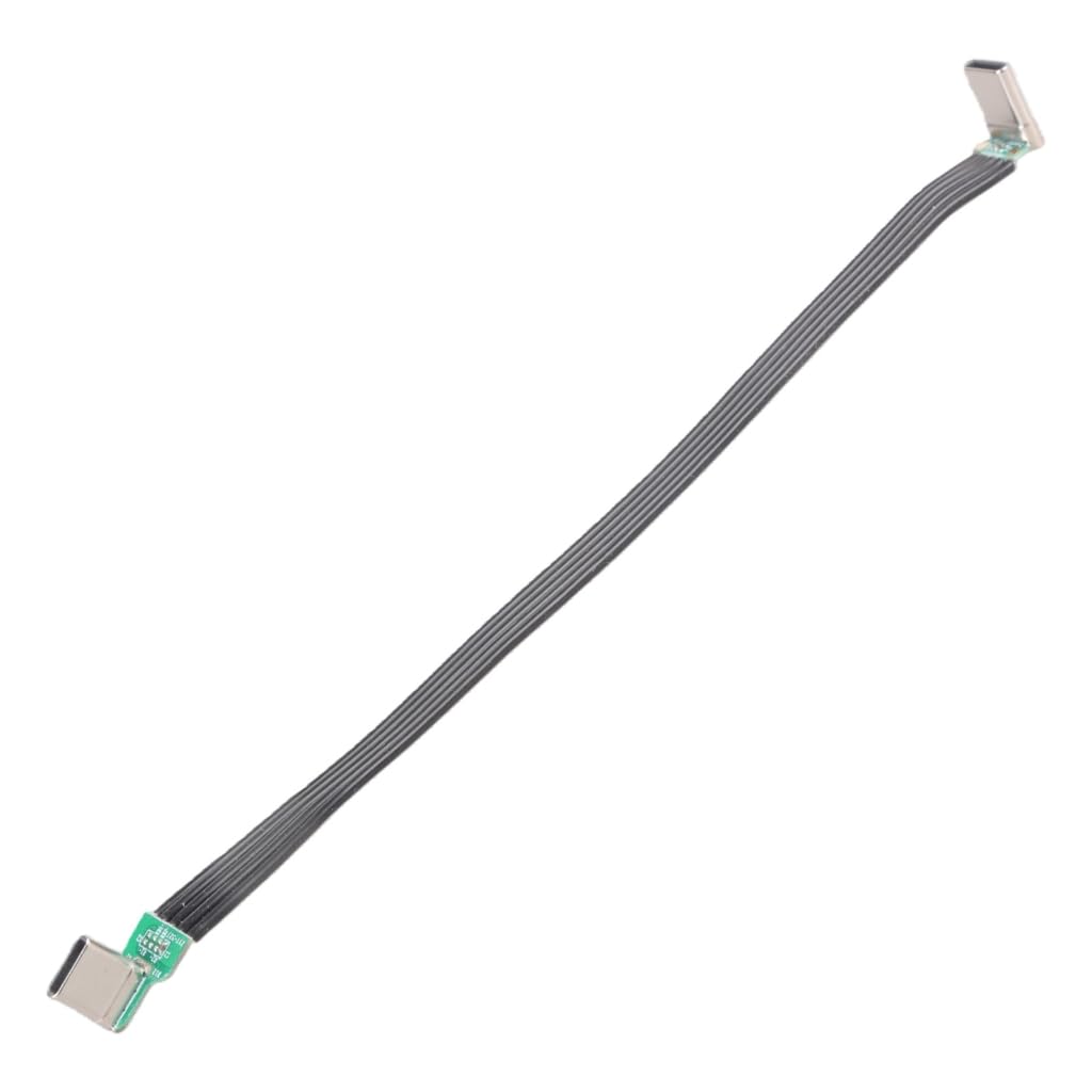 Elnwnnkc Flexible Flat Silicone USB C to USB C Cable Angled for Camera Phones 60W Fast Charging 480Mbps Data