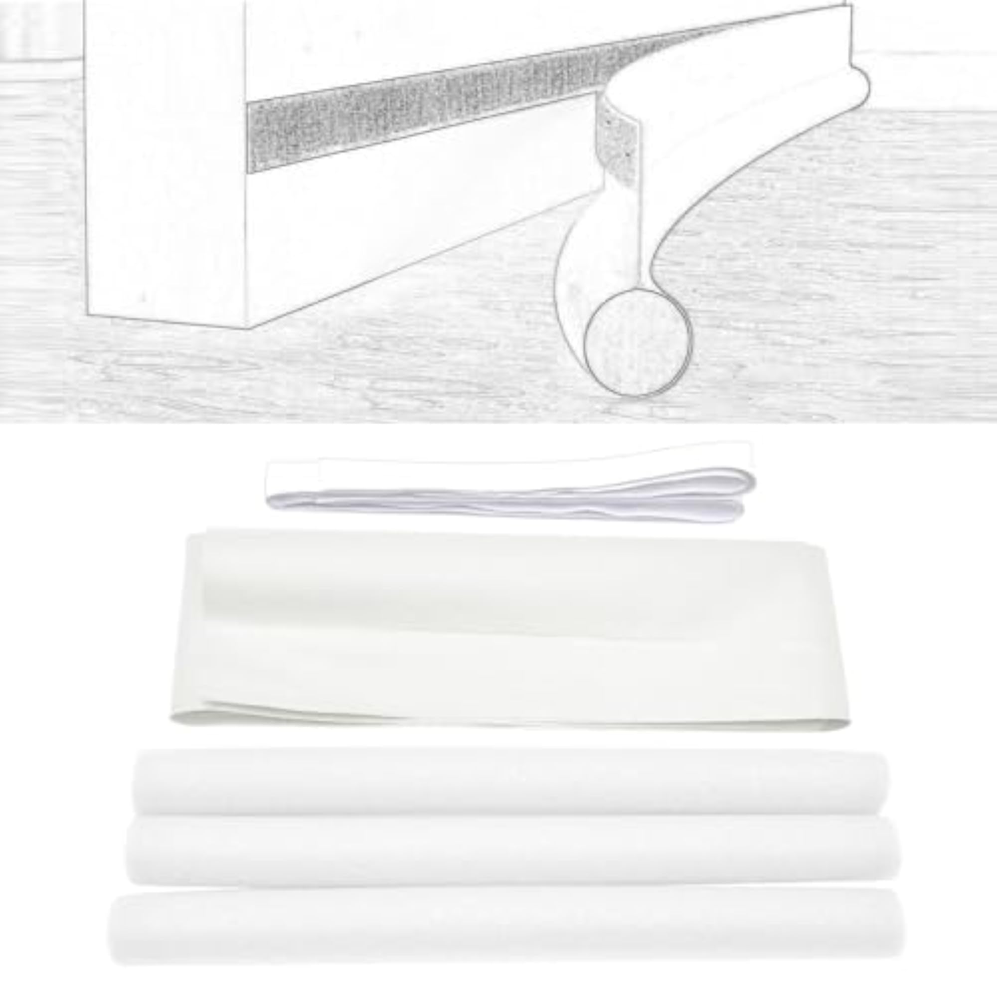 Under Door Draft Stopper Weatherstrip for Insulation White