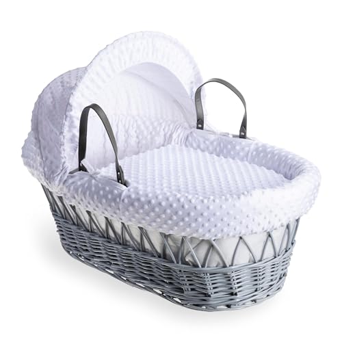 Clair de Lune Dimple Gris en osier Panier en osier – Blanc