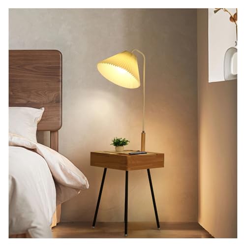 Mueble 2 en 1 mesita estrecha con cajón y lámpara 4