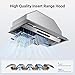 IKTCH 36 inch Built-in/Insert Range Hood 900 CFM, Ducted/Ductless Convertible Duct, Stainless Steel Kitchen Vent Hood with 2 Pcs Adjustable Lights and 3 Pcs Baffle Filters with Handlebar(IKB02-36'')