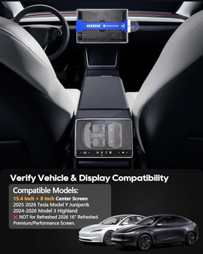 Image of LFOTPP [2-Pack] Anti-Glare Screen Protector (15.4 inch & 8 inch) for 2024-2026 Tesla Model 3 Highland & 2025-2026 Model Y Juniper, Fit Standard 15.4 inch, Not fit Refreshed 16 inch Screen