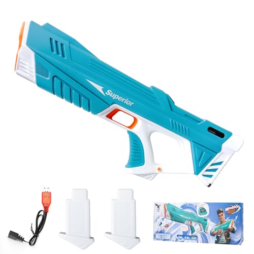 Elektrische Wasserpistole für Erwachsene & Kinder, Elektrische Wasserpistole Automatische Wasseraufnahme mit LCD-Anzeige...