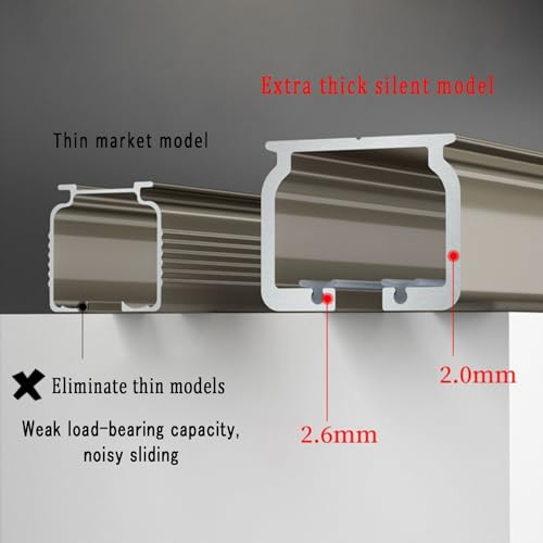 Rails à rideaux doubles de plafond en aluminium robuste pour salon - 3
