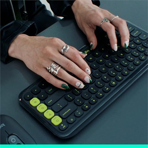Image of Logitech POP ICON Keys Wireless Bluetooth Keyboard, Comfortable Typing, Programmable Keys, Easy-Switch Between up to 3 Devices, for Laptop, Tablet, PC - Graphite