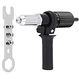 Yakamoz Rivet Gun Adatper Riveter Drill Converter Attachment Electric Power Drill Riveting Hand Tool Kit for Riveting Insert 3/32' 1/8' 5/32' 3/16' Rivets Nut
