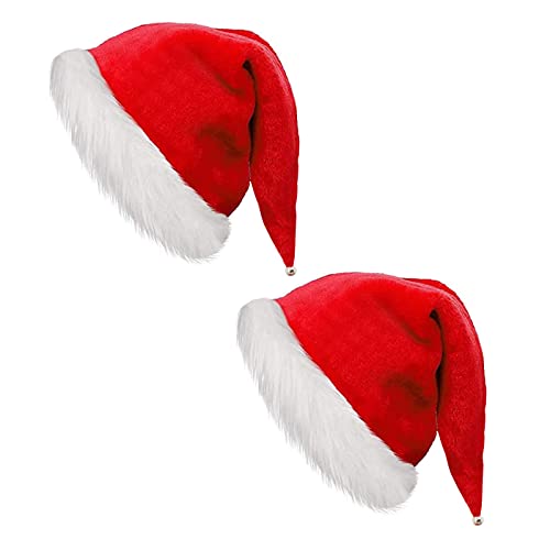 JESOHO Chapeau de Noël, chapeau de Père Noël, chapeau de Noël pour adultes, chapeaux de fête du Nouvel An, chapeau de décoration de Noël (lot de 2) Cover