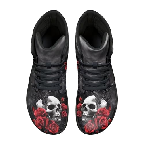 Binienty Men Women High Top Barefoot Shoes Lace Up PU Leather Sneaker Anti Slip2