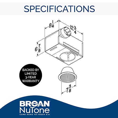 Broan-Nutone 744Led Recessed Fan And Led Light Combo For Bathroom And Home, 75-Watts, 1.5 Sones, 70 Cfm , White #TOP1