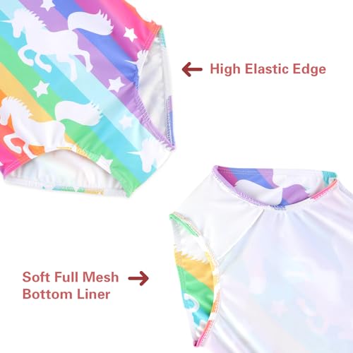 Image of Girls One Piece Swimsuits Summer UPF 50+ Quick Dry Beach Bathing Suit Cross Shoulder Strap Swimwear 2-10 Years
