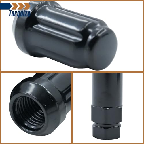 Image of M12x1.5 Wheel Lug Nuts for Polaris Ranger XP 900 /1000, General 1000, RZR S 900, XP 1000, Honda Pioneer 500, 700, 1000 - Black Spline Lug Nuts with 19mm /21mm Hex Key