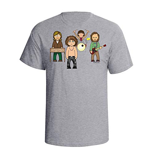 Image of vipwees, Got The Bends, Mens Rock Band Inspired Music Caricature Organic Cotton T-Shirt Grey