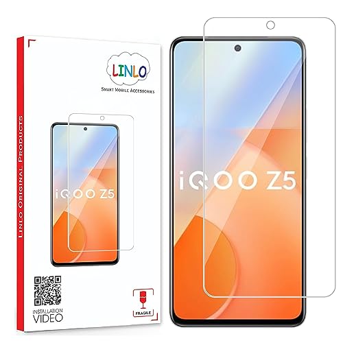 Image of Tempered Glass Screen Protector Compatible for iQoo Z5 5G with Full Screen Coverage; Except Edges and Easy Installation Kit(Transparent), Pack of 1