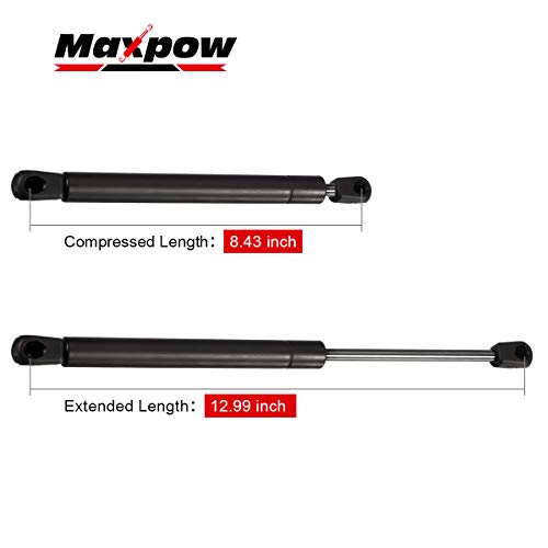 Maxpow C16-04464 C16-04464A 13 Inch 30Lb/133N Gas Struts Shocks Spring Lift Support For Camper Shell Topper Rear Window Cabinet Truck Tonneau Cover Rv Bed Pickup Tool Box Canopy Cap #TOP1