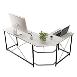 ✔ Escritorio en L DIMENSIONES - 133 + 86 L x 48.3 W x 72.4 H cm; Peso total unos 23.5 kg. El diseño en forma L permite que el escritorio esquinero brinde un amplio espacio para trabajar o gaming, y sin ocupar mucho espacio.