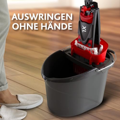 Vileda Ultramax XL Komplett Set, XL Bodenwischer und Eimer mit Presse, Mikrofaserbezug, für alle Hartböden… – Ansicht 3