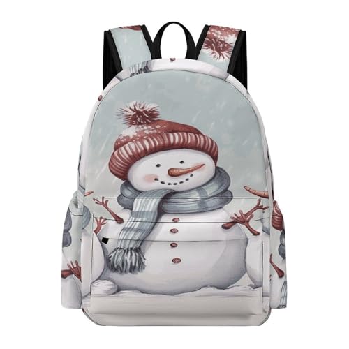 Winter Snowman Printed Backpack Water-Resistant Pack Stylish Bag Lightweight Travel Backpack
