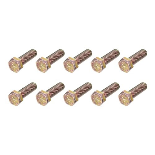 Image of METALLIXITY Hex Bolts (3 /4-10x2-1 /2) 10Pcs, Carbon Steel Zinc Plated Fully Threaded, Coarse Thread UNC Hex Head Screw Bolt - for Furniture Repair, Yellow