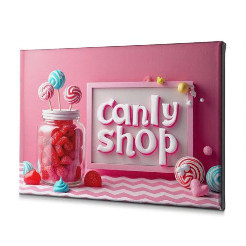 Toile décorative friandises 20 x 30 cm, cadeau déco de crémaillère