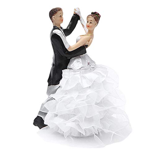 libelyef Elegante figura de pareja para amantes de la boda, de resina, pequeña para parejas, decoración para el hogar