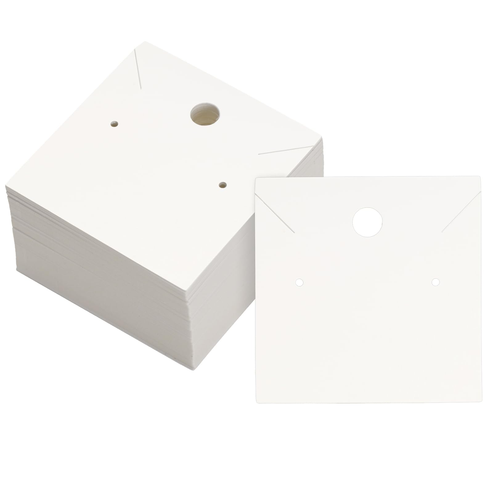 Festiko® 100 Pcs White Earring Display Cards (2.4 Inch) | Square Kraft Jewellery Holder Cards for Earrings & Necklaces | Jewellery Display for Handmade, Small Business, Craft Fair & Retail Use-picture-11
