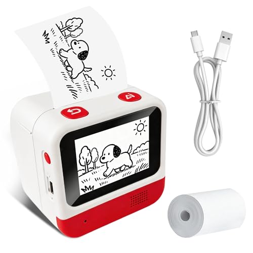 Image of ormos Smart AI Voice Sticker Printer with Touch Screen, Mini Thermal Label Maker for Kids, Portable Inkless Picture Journaling Device, Creative Toy Gift Set with Rolls Paper