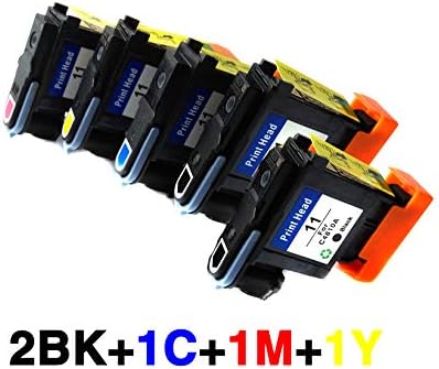5X Compatible for HP11 Printhead Replacement for HP 11 Printer C4810A C4811A C4812A C4813A (2BK+1C+1M+1Y)
