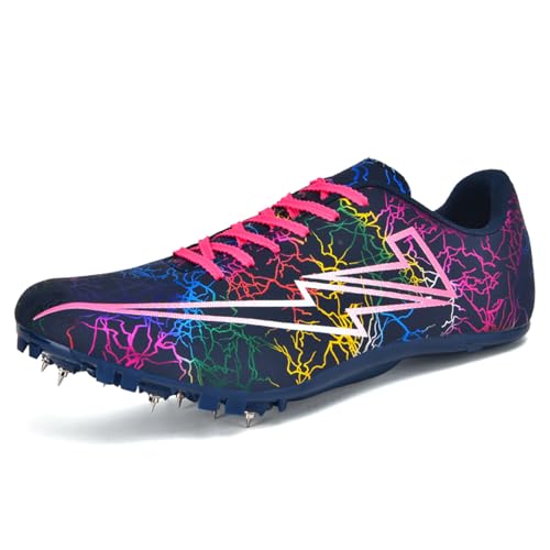 ZHENSI Zapatillas De Atletismo con Clavos para Niños Hombres Y Mujeres Ligeras para Carreras Y Sprint,Púrpura,42 EU