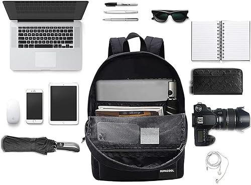 SUPACOOL Lightweight Casual Laptop Backpack for Men and Women classic backpack for College Travel Work(Black backpack set) - Image 3