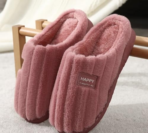 Image of Wolvesden Unisex Winter Woolen Slippers | Fluffy Indoor Slip-Ons | Size 4-8, Multicolor (1 Pair)