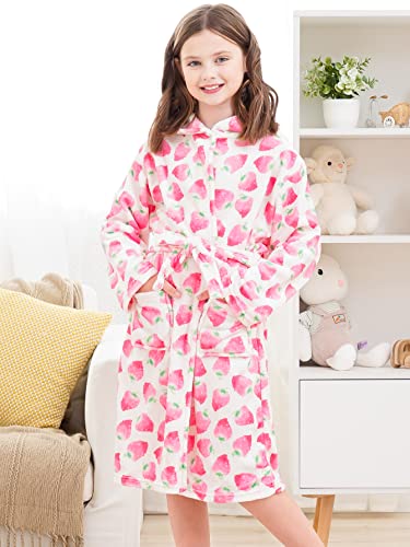 Image of Doctor Unicorn Soft Hooded Rainbow Bathrobe Sleepwear for Girls