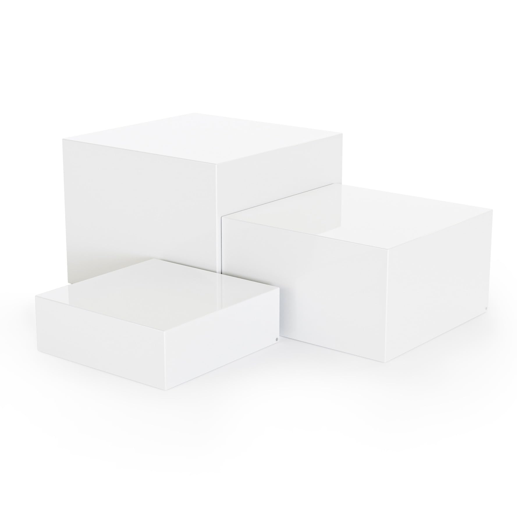 Metal Display Stands for Buffet Table - Black & White Cake Risers, Cupcake Stand for Wedding, Party, Catering Supplies, Elegant Food Risers for Displaywith 3Pcs Hollow Bottoms 6''x7''x8'', Sturdy & Modern (White, (6,7,8)